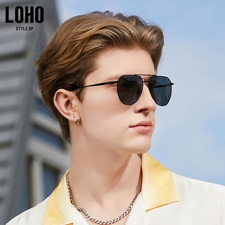 LOHO 眼镜生活偏光墨镜男款开车专用飞行员框太阳眼镜女钓鱼防紫外线眩光