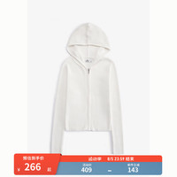 HOLLISTER24秋季辣妹小海鸥刺绣连帽针织开衫女 KI350-4185 白色 XXS (160/80A)