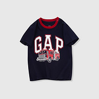 Gap 盖璞 男幼童2024夏季新款纯棉logo印花圆领短袖T恤儿童装上衣890978