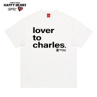 CHARLES JANG'S HAPPY HEART 查尔斯桃心 2024年夏季新款字母印花圆领短袖t恤男情侣无性别纯棉
