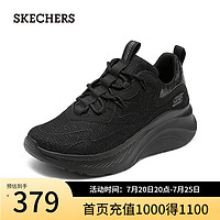 斯凯奇（Skechers）2024夏女鞋糕糕鞋透气网面厚底117517 全黑色/BBK 38