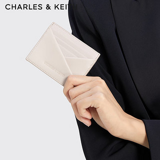 CHARLES&KEITH24秋季简约折叠设计迷你卡包女CK6-50770646 Oat燕麦色 1个