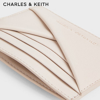 CHARLES&KEITH24秋季简约折叠设计迷你卡包女CK6-50770646 Oat燕麦色 1个