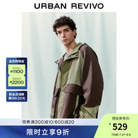 UR2024秋季男装山系户外拼接抽绳连帽夹克外套UML140033 咖棕 M(M-L)