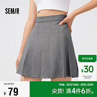 森马（Semir）半身裙女易打理百褶裙学院风秋季复古A字短裙少女感101523120003