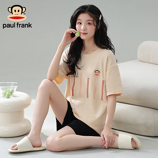 PAUL FRANK大嘴猴睡衣女士夏季纯棉短袖短裤居家服夏天家居服女两件套可外穿