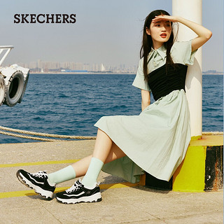 斯凯奇（Skechers）经典熊猫鞋女网面透气休闲运动鞋鞋8730065 黑色/白色/BKW 37