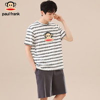 PAUL FRANK大嘴猴睡衣男纯棉短袖短裤夏季可爱卡通大码可外穿家居服套装