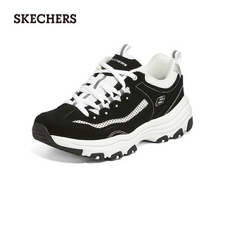 斯凯奇（Skechers）经典熊猫鞋女网面透气休闲运动鞋鞋8730065 黑色/白色/BKW 37.5