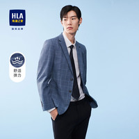 HLA海澜之家西服男商务大气时尚格纹休闲西装外套男HWXAD1U032A 175/92A(48A)