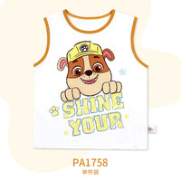 汪汪队立大功（PAW PATROL）儿童背心男童A类卡通打底衫夏季舒适柔棉宝宝无袖T恤PA1758 130 PA1758白色+黄边拼色（1件装） 130适合身高120-130cm