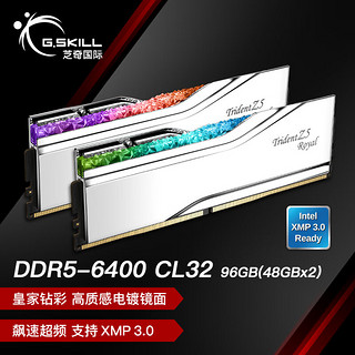 G.SKILL芝奇（G.SKILL）96GB(48Gx2)套装 DDR5 6400频率 台式机内存条-皇家戟RGB灯条/C32