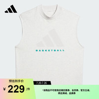 adidas 2024 Chapter 03休闲纯棉运动背心男大童儿童夏季阿迪达斯 浅灰 140CM