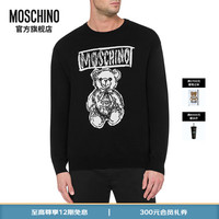 MOSCHINO莫斯奇诺24早秋男士泰迪熊Logo印花卫衣 黑色 44