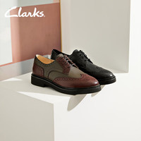 Clarks 其乐 老钱系列 女士布洛克雕花鞋 261807174 深绿色 36