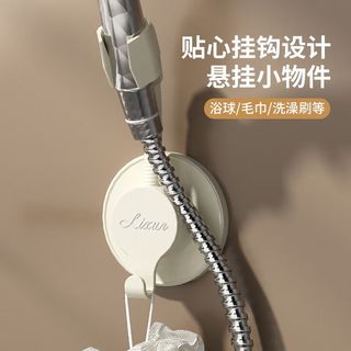 家韵（jiayun）免打孔花洒支架浴室淋浴喷头固定万向可调节墙底座挂座 ABS升级加厚款免打孔支架奶油色