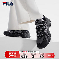 FILA 斐乐FLUID 4女鞋复古运动鞋休闲鞋猫爪鞋4代 烟灰/黑-WA 36.5