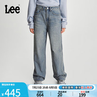 李 Lee24早秋新品428舒适高腰直脚浅蓝色女阔腿牛仔裤潮LWB100428205 浅蓝色