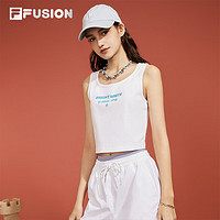 FILA FUSION斐乐潮牌女装针织背心2024夏季时尚紧身简约上衣女 标准白-WT 185/100A/XXXL