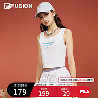 FILA FUSION斐乐潮牌女装针织背心2024夏季时尚紧身简约上衣女 标准白-WT 170/88A/L