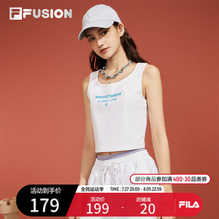 FILA FUSION斐乐潮牌女装针织背心2024夏季时尚紧身简约上衣女 标准白-WT 170/88A/L