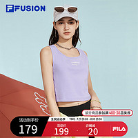 FILA FUSION斐乐潮牌女装针织背心2024夏季时尚紧身简约上衣女 诺贝蓝-VT 165/84A/M