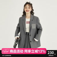 乐町商场同款时尚休闲外套23秋季新款简约廓形西装C1BAD3402