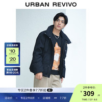UR秋冬男装时尚休闲风百搭保暖宽松立领羽绒服UML130004 黑色 XL
