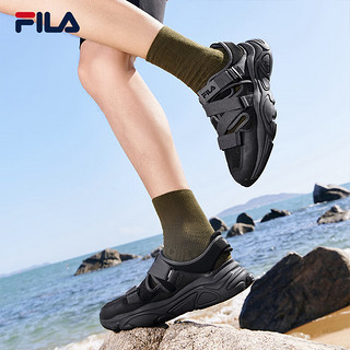 FILA 斐乐男鞋 MARS SANDAL复古凉鞋2024夏季火星凉鞋 黑-BK 45