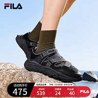 FILA 斐乐男鞋 MARS SANDAL复古凉鞋2024夏季火星凉鞋 黑-BK 42.5