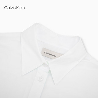 Calvin Klein Jeans24秋季女士ck纯棉通勤布标宽松职场白色衬衫J224436 YAF-月光白 XS