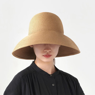 無印良品 MUJI（無印良品 ）纸宽檐帽 帽子 遮阳帽 草帽渔夫帽太阳帽 DB03CC3S 米色 50-58cm