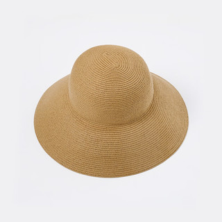 無印良品 MUJI（無印良品 ）纸宽檐帽 帽子 遮阳帽 草帽渔夫帽太阳帽 DB03CC3S 米色 50-58cm