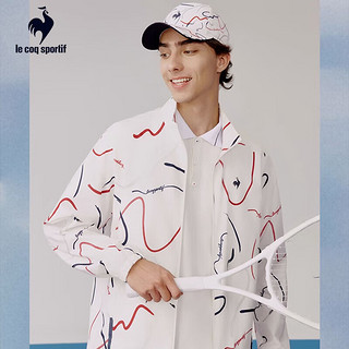 乐卡克（Le coq sportif）法国公鸡男2024网球系列运动透气休闲外套上衣夹克 花色 M