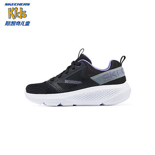 Skechers斯凯奇女孩运动风绑带运动鞋303911L 黑色/紫色/BKPR 30码