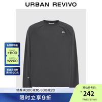 UR2024秋季男潮流休闲印花超宽松长袖罩衫衬衫UMV240054 深灰 S(XS-S)
