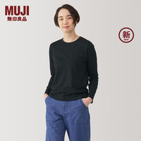 無印良品 MUJI(無印良品 )女式 天竺编织长袖T恤上衣打底衫女款内搭秋季新品BB2Q8A4A
