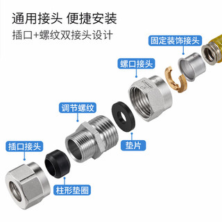 潜水艇（Submarine）潜水艇通用加长天然气燃气管波纹管液化煤气高压防爆不锈钢家用 通用款接头可拆卸 【150cm】