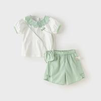 女童国风汉服两件套2024夏装儿童五分裤套装宝宝衣服