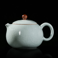 廷怀窑 汝窑西施壶茶壶单壶陶瓷茶壶汝瓷开片可养 廷怀窑卵青西施壶