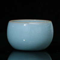 廷怀窑 李廷怀手作汝窑支钉烧茶杯 陶瓷品茗杯主人杯单杯汝州汝瓷开片 纯手工支钉烧天青禅定杯