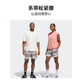 adidas情侣款印花运动短裤男女夏季阿迪达斯官方三叶草IN4238 沙棕