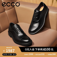 爱步（ECCO）男鞋商务皮鞋 德比鞋正装鞋通勤皮鞋 都市伦敦系列525684 黑色
