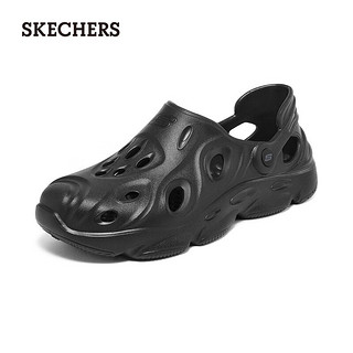 斯凯奇（Skechers）洞洞鞋女士泡泡鞋防滑外穿厚底沙滩拖鞋子冬季透气包头 男款/全黑色/BBK 42.5