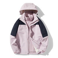BURLEMON冲锋衣女男三合一加厚保暖可拆卸登山滑雪服运动防风户外外套 KY09S木槿紫/深蓝-女 M