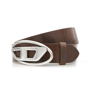 迪赛（DIESEL）男士OVAL D LOGO皮带腰带 X08516PR666 T2348棕色 85