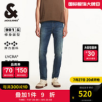 杰克·琼斯（JACK&JONES）修身型中牛仔蓝猫须水洗潮舒适弹力牛仔裤长裤男裤男装224332004 E39 中牛仔蓝 170/78A/SLW