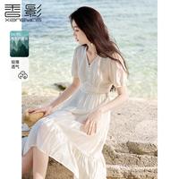 香影 X.YING【2024时尚夏装】v领连衣裙超好看气质高腰初恋泡泡袖裙子