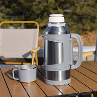 洁雅杰保温壶不锈钢大容量保温瓶户外旅行壶暖水瓶3.2L TY1-3200 本色