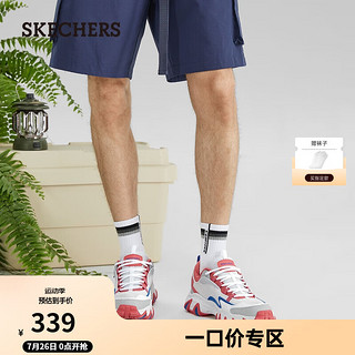 SKECHERS 斯凯奇 野火鞋 季男子时尚休闲户外耐磨运动鞋894233 白色/蓝色/WBLR 42